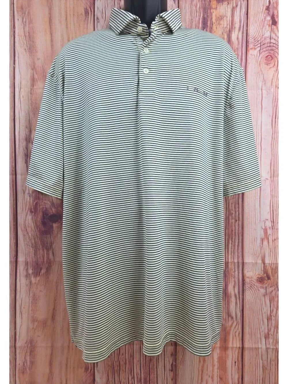 RLX Ralph Lauren Mens Beige & Navy Striped Polo XXL